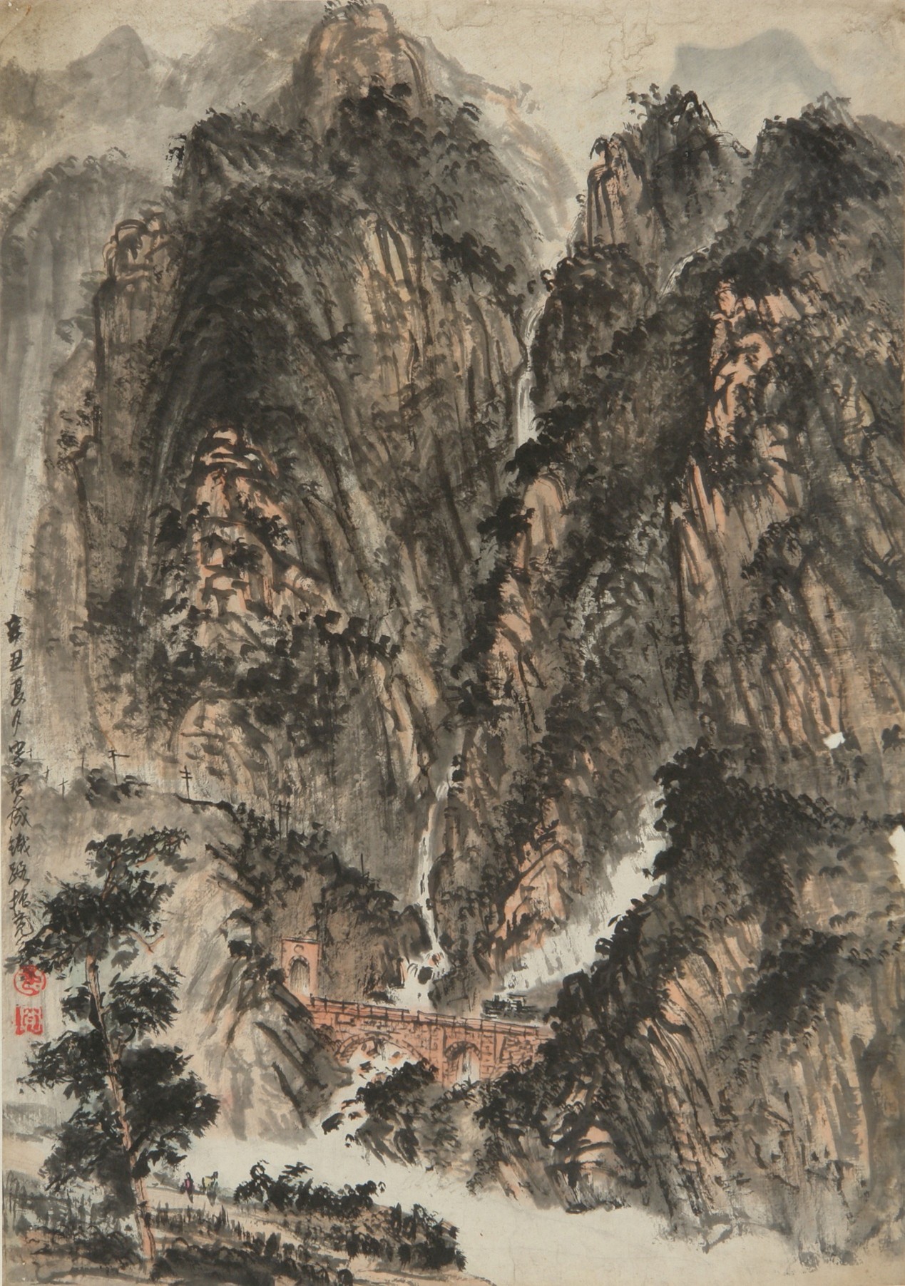 <h2>宝成铁路</h2><p>作者：崔振宽</p><p>创作年代：1961年</p><p>规格：45cm×32cm</p><p>品类：纸本水墨</p>